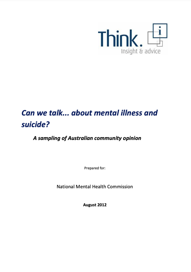 Can we talk... about mental illness and suicide? 