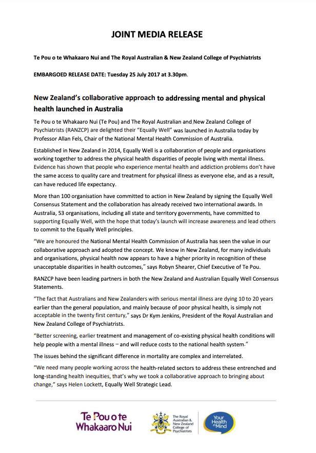JOINT MEDIA RELEASE 