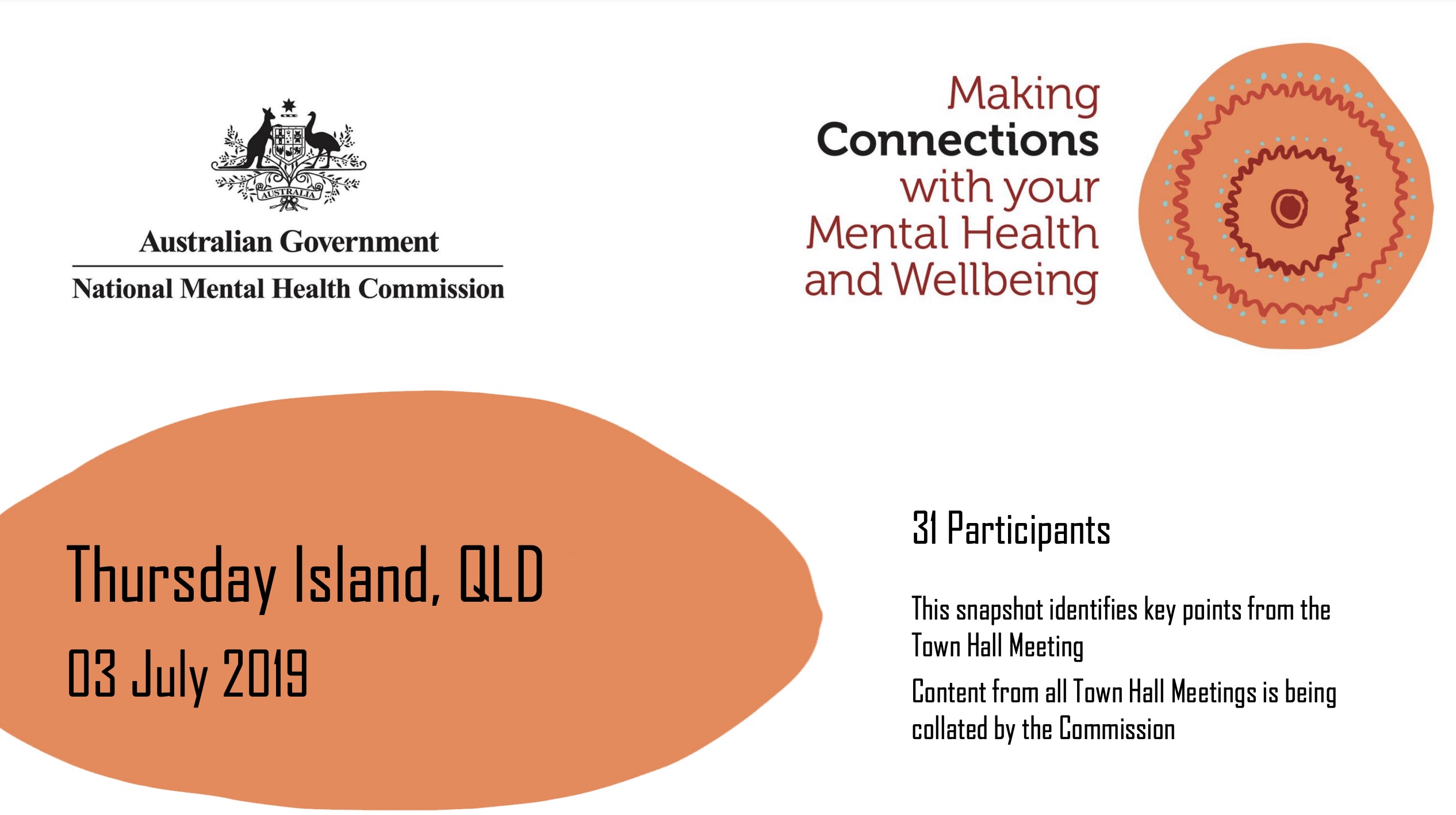 Making Connections with your Mental Health and Wellbeing, Thursday Island, QLD