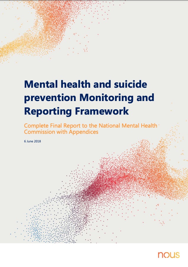 Mental health and suicide prevention Monitoring and Reporting Framework