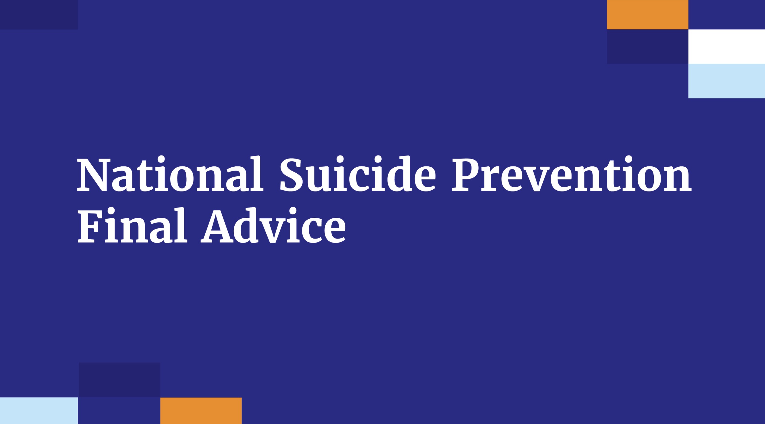 National Suicide Prevention Final Advice