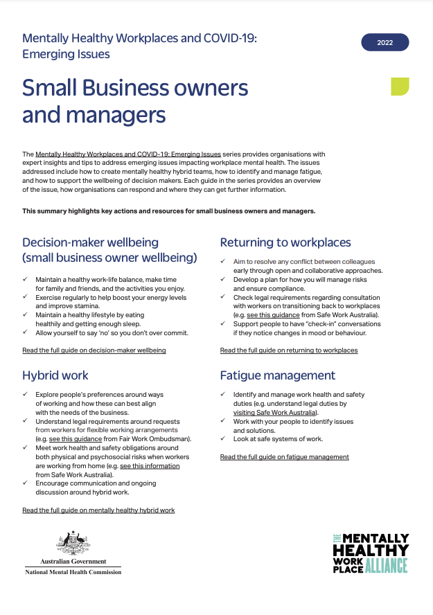 Small Business owners and managers