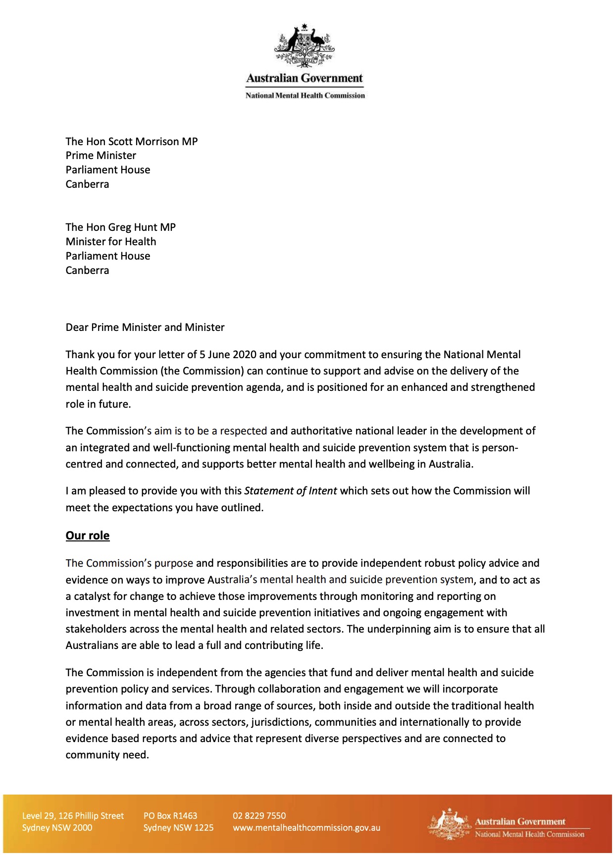 Statement of Intent - Signed
