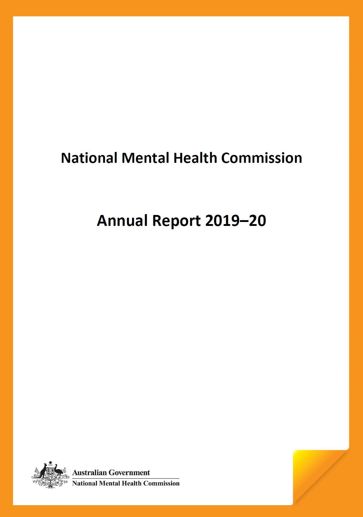 Title page of Annual Report 2019-20