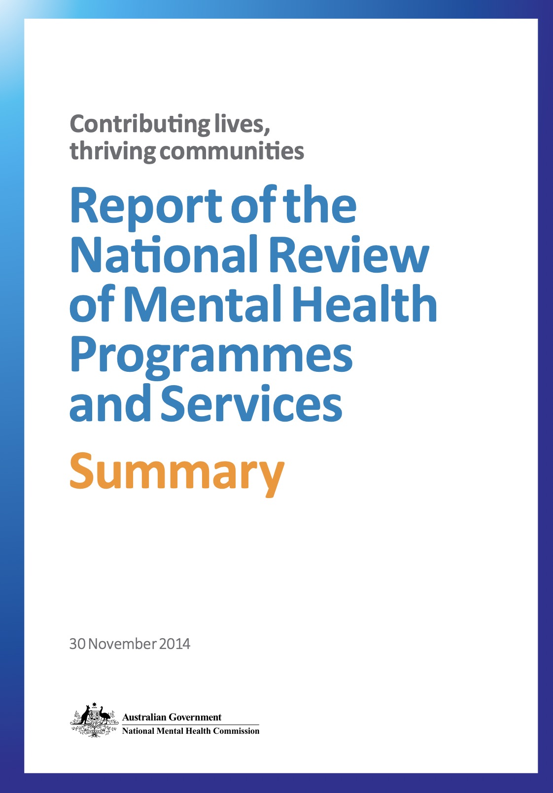Contributing Lives Review 2014