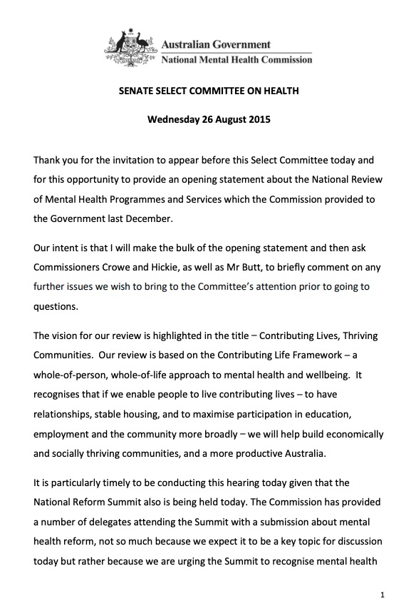 SENATE SELECT COMMITTEE ON HEALTH