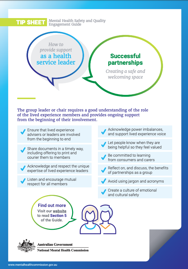 Successful partnerships Creating a safe and welcoming space