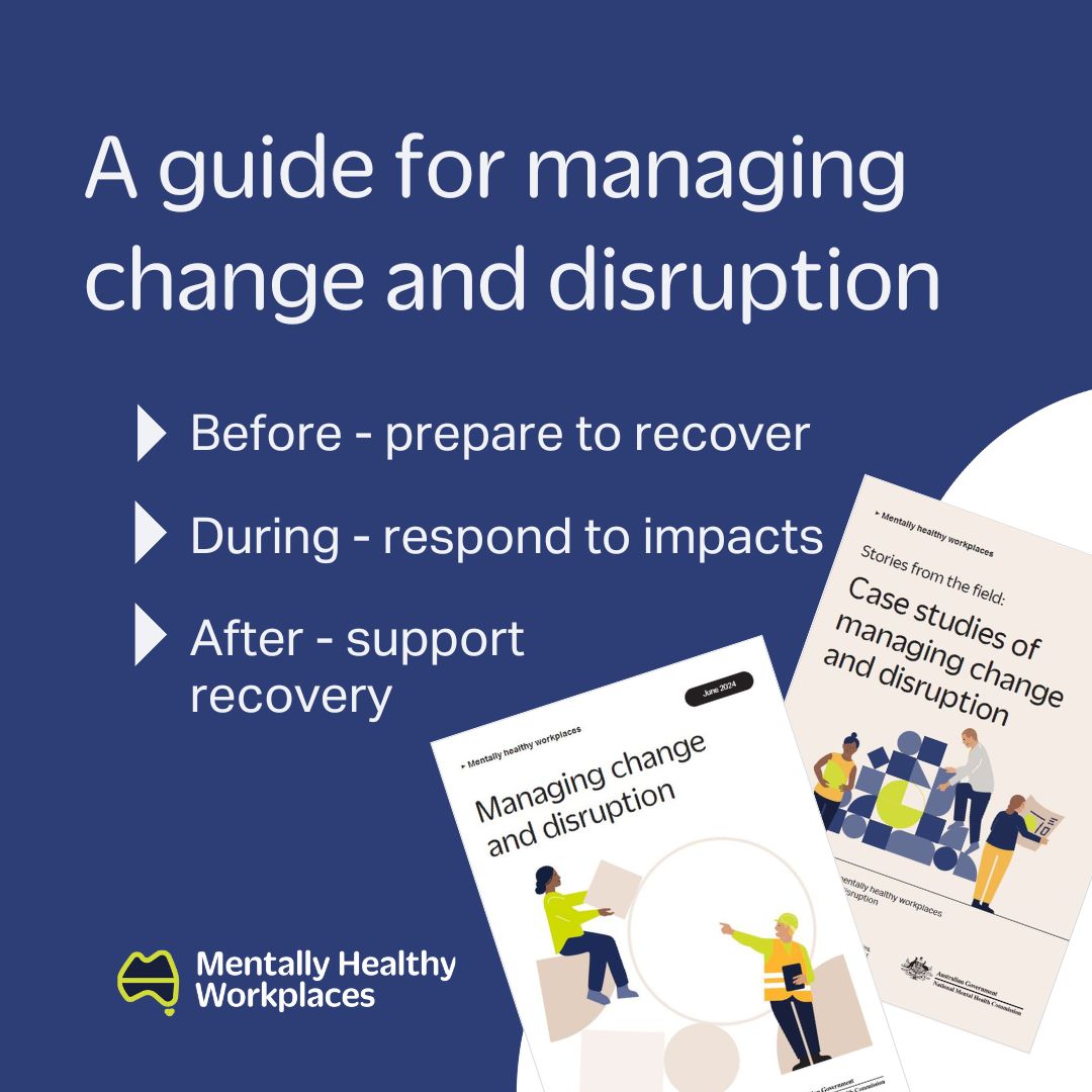 Managing Disruption and change guide - social media tile - a guide for managing change and disruption