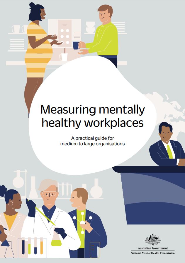 Front cover of guide with illustration of people working and title text