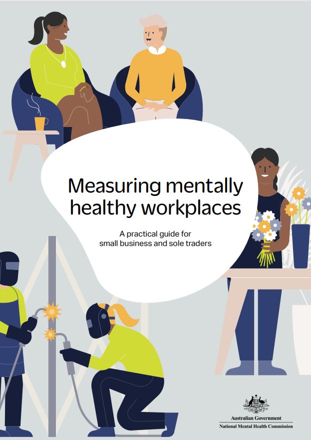 Front cover of guidelines with illustrations of people working and title text