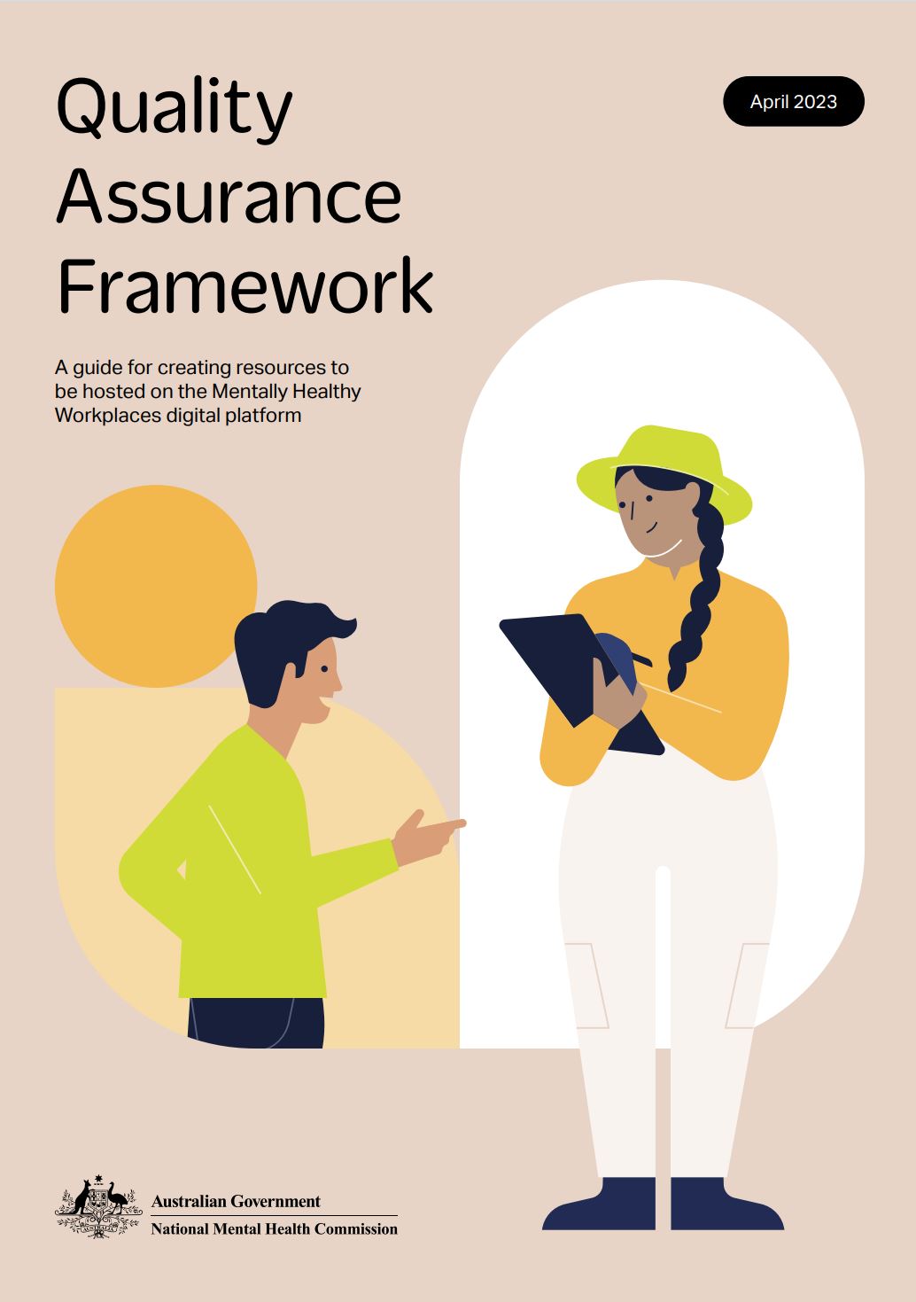 Cover of framework with woman on tablet talking to a man