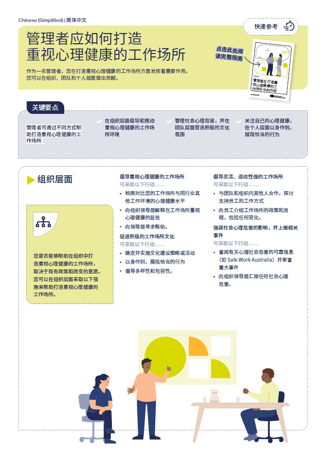 First page of quick reference guide