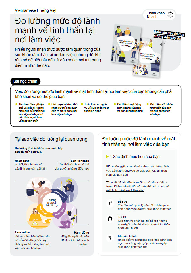 First page of quick reference guide