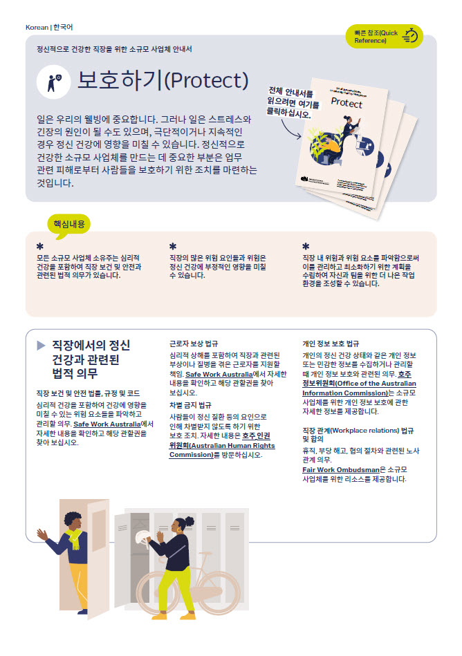 First page of quick reference guide