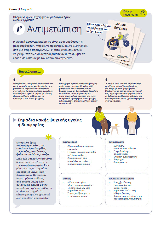 First page of quick reference guide