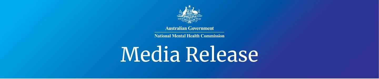 Media release banner with blue background and Australian Government Crest with Commission logo