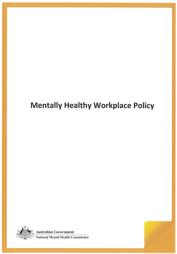 Mentally Healthy Workplace Policy