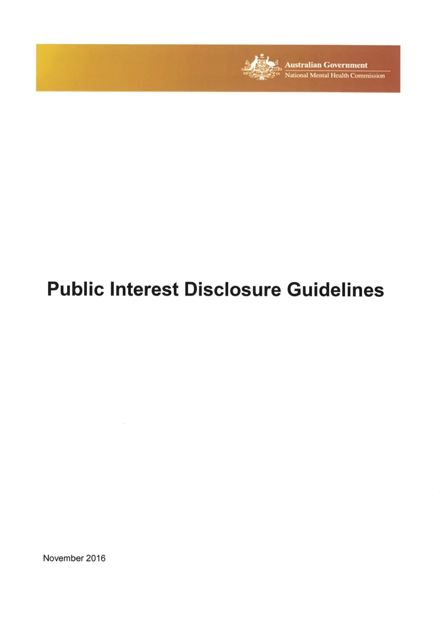Public Interest Disclosure (PID) Guidelines 