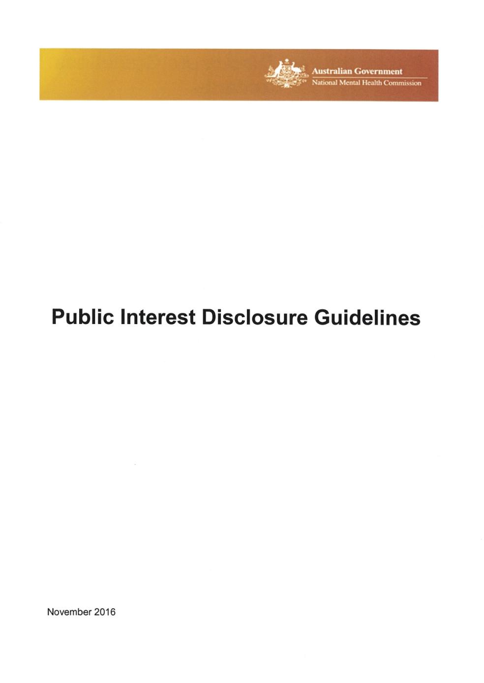 Public Interest Disclosure (PID) Guidelines 