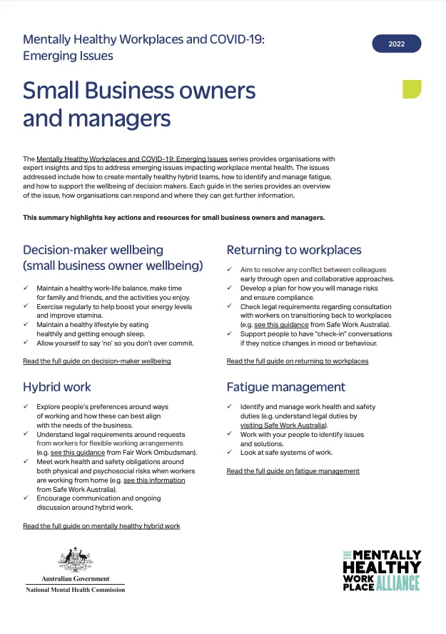 Small Business owners and managers