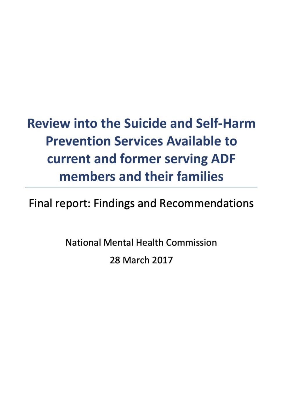 Final report: Findings and Recommendations
