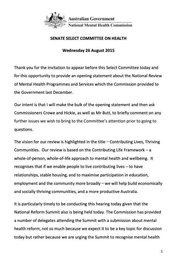 SENATE SELECT COMMITTEE ON HEALTH