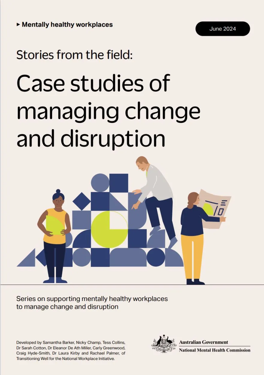 Cover of guide with illustration of people working and text title 
