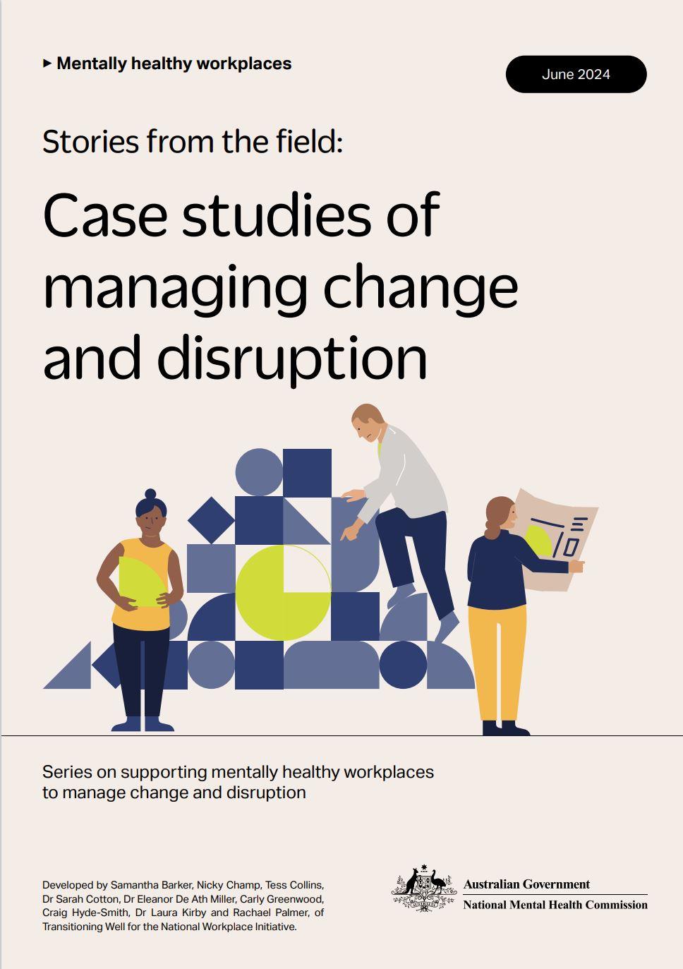 Cover of guide with illustration of people working and text title 