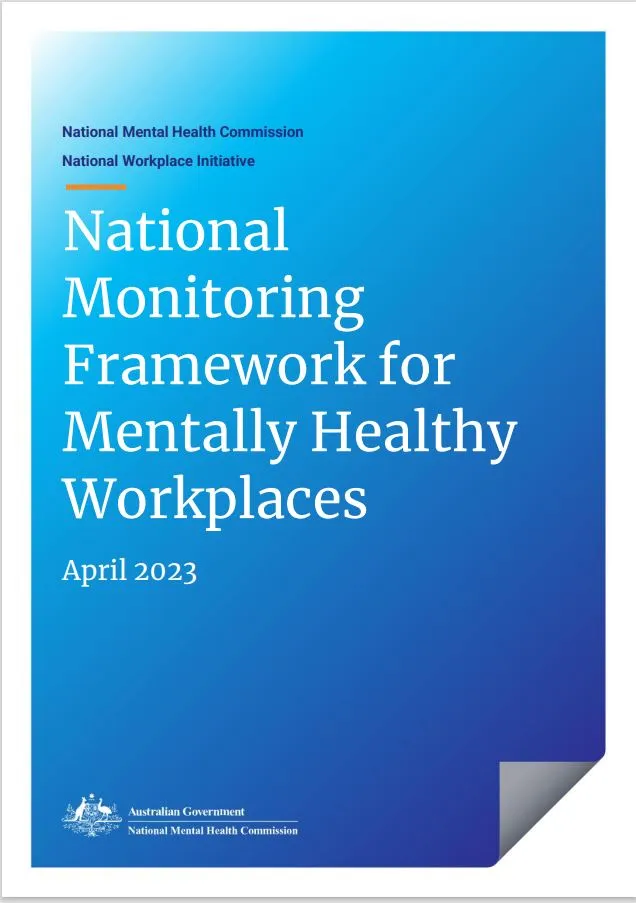 Cover page of framework with blue background and white title text