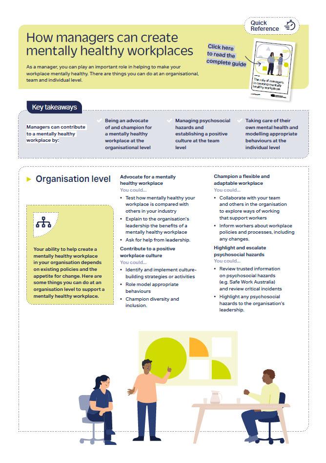 First page of quick reference guide