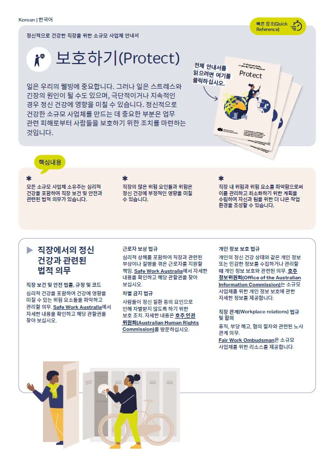 First page of quick reference guide
