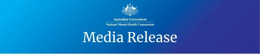 Media release banner with blue background and Australian Government Crest with Commission logo