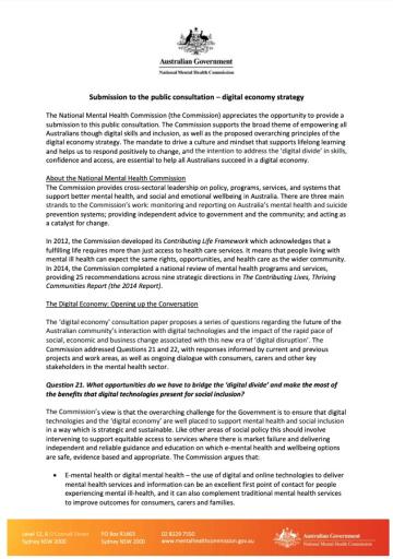 Submission to the public consultation - digital economy strategy