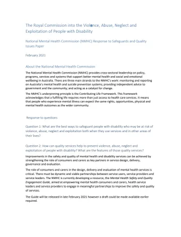 The Royal Commission into the Violence, Abuse, Neglect and Exploitation of People with Disability