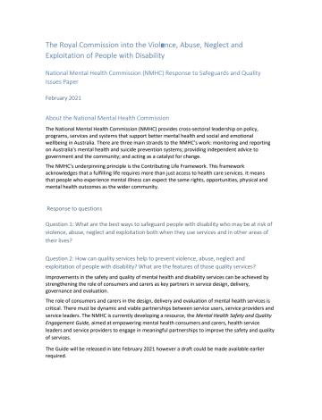 The Royal Commission into the Violence, Abuse, Neglect and Exploitation of People with Disability