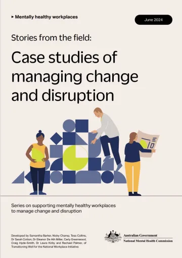 Cover of guide with illustration of people working and text title 